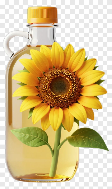 Sunflower In A Glass Bottle PNG
