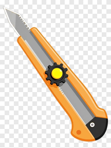 Utility Knife With Orange Handle PNG