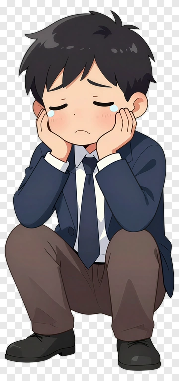 Sad Boy In A Suit PNG