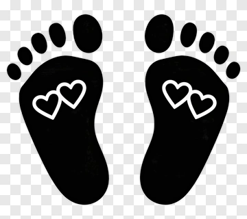 Footprints With Heart Shapes PNG