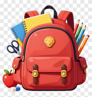 Colorful School Backpack With Supplies PNG