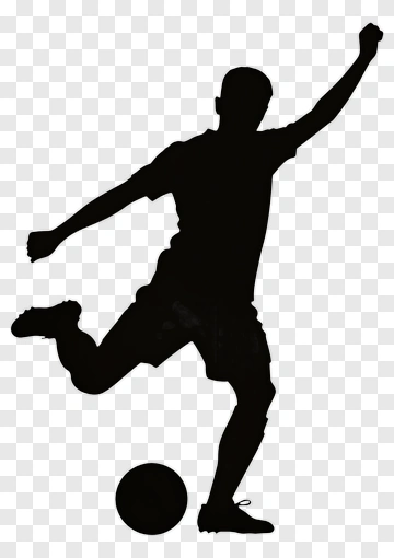 Silhouette Football Player Kicking A Ball PNG