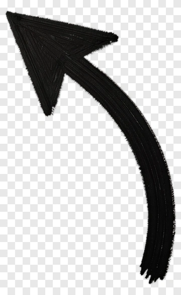 Black Arrow Curving Right PNG
