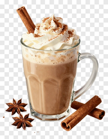 Creamy Coffee With Cinnamon Sticks PNG