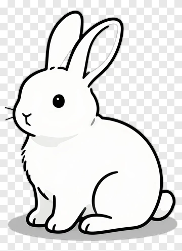Cartoon White Rabbit PNG