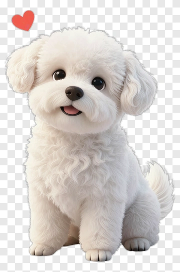 Cute Cartoon Dog With A Heart PNG