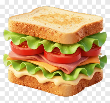 Delicious Sandwich With Lettuce, Tomato, And Cheese PNG