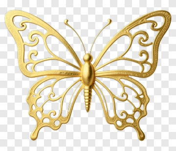 Golden Butterfly PNG