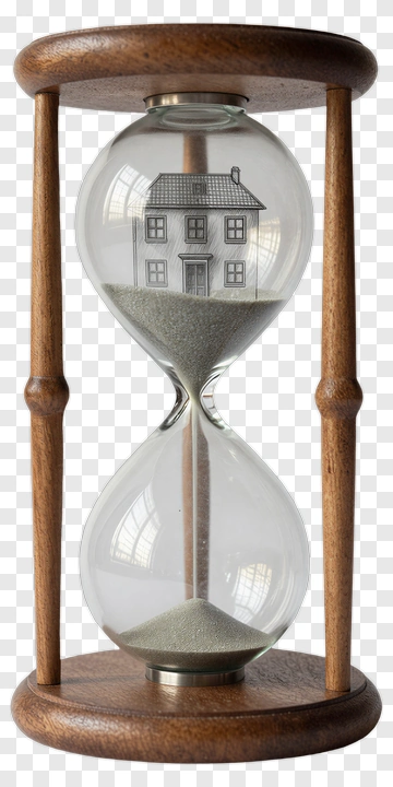 Hourglass With House Illustration PNG