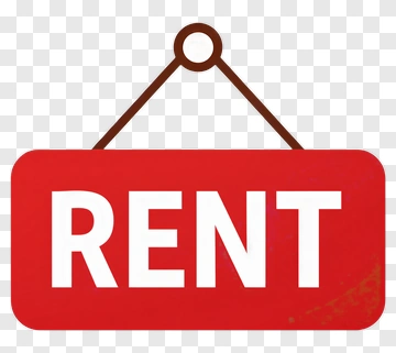 Red Rent Sign PNG