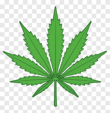 Green Cannabis Leaf PNG