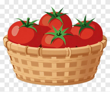 Basket Of Red Tomatoes PNG