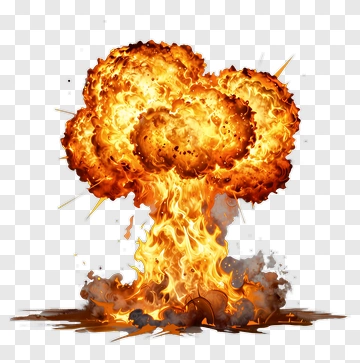 Explosion With Large Fireball And Smoke PNG