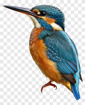 Realistic Kingfisher Bird PNG