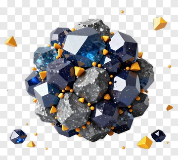 Colorful Geometric Crystal Cluster PNG