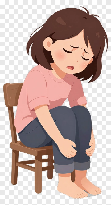 Sad Girl Sitting On A Chair PNG