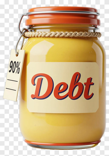 Debt Jar With 90% Label PNG