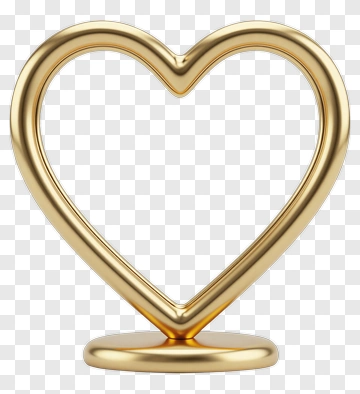 Gold Heart Shape Decoration PNG