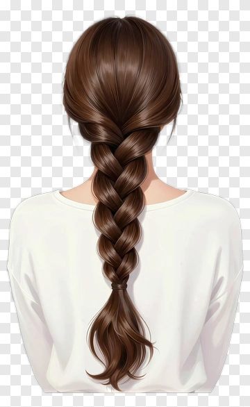Long Brown Hair In A Braid PNG