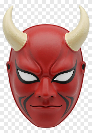 Red Demon Mask With Horns PNG