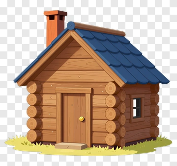 Cartoon Log Cabin PNG