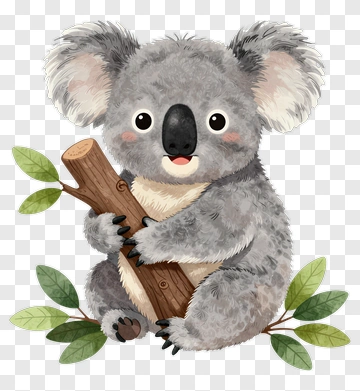 Cute Koala Holding A Branch PNG