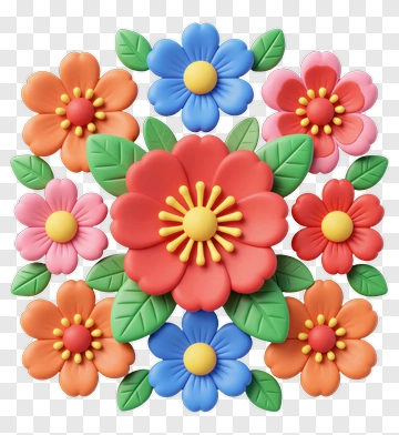 Colorful Flower Arrangement PNG