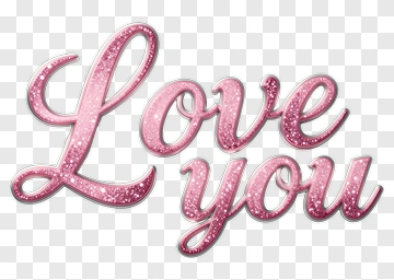 Love You Text Design PNG