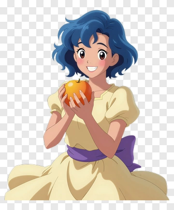Girl Holding An Orange PNG