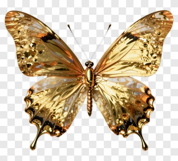 Golden Butterfly PNG