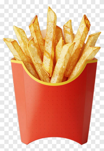French Fries In A Red Container PNG