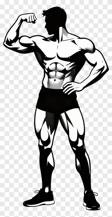 Muscular Man Flexing Arm PNG