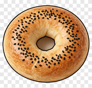 Bagel With Black Sesame Seeds PNG