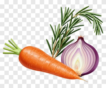 Carrot, Onion, And Rosemary PNG