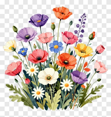 Colorful Flower Bouquet PNG