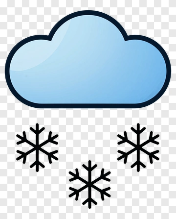 Snow Cloud With Snowflakes PNG