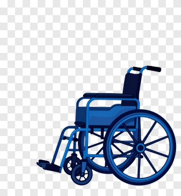Blue Wheelchair PNG