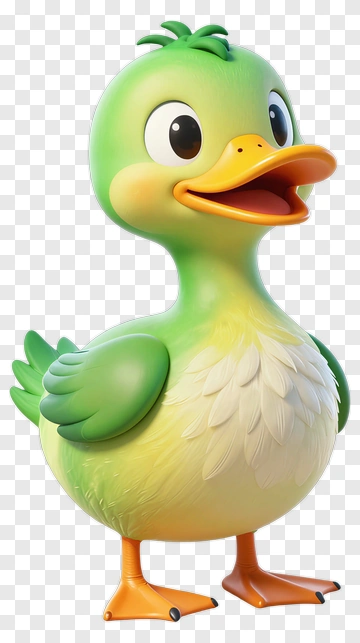 Cartoon Duck With A Happy Expression PNG