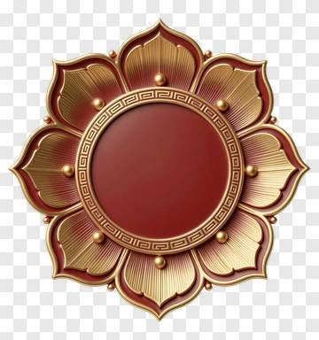 Golden Floral Frame PNG