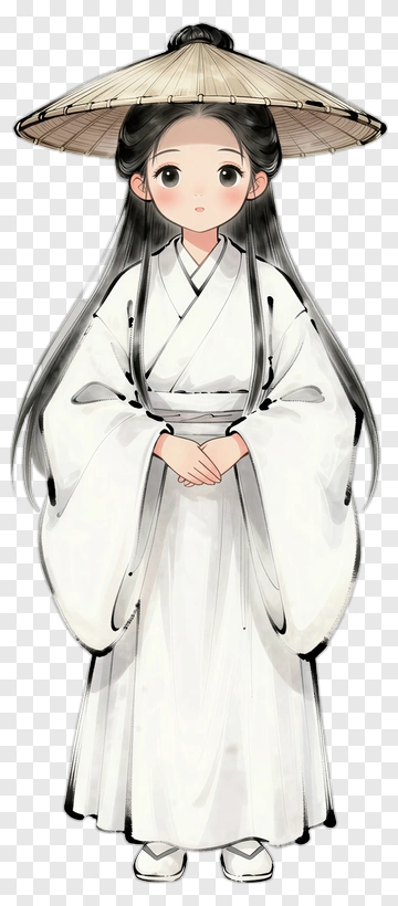 Anime Girl In Traditional White Kimono PNG