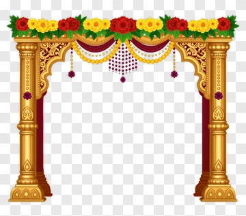 Decorative Wedding Arch With Flowers PNG
