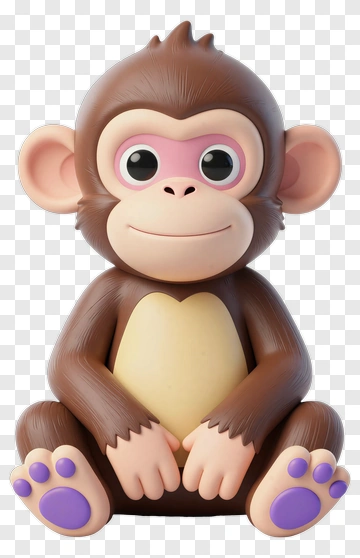 Cartoon Monkey Sitting PNG