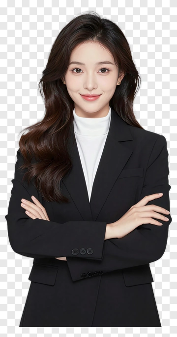 Businesswoman In A Black Suit PNG