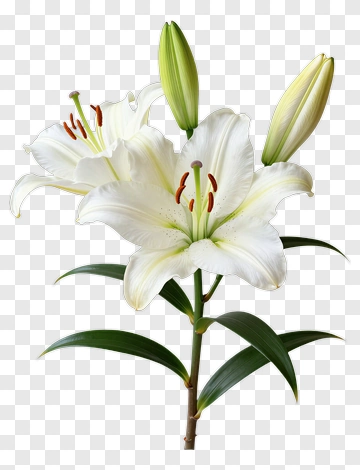 White Lily Flower PNG