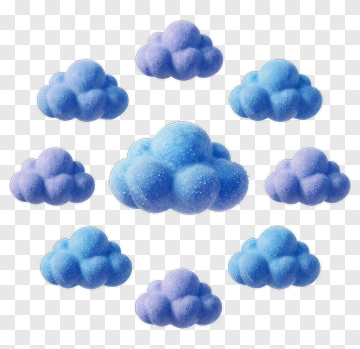 Colorful Cloud Composition PNG