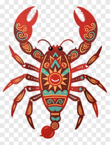 Colorful Crab With Decorative Patterns PNG