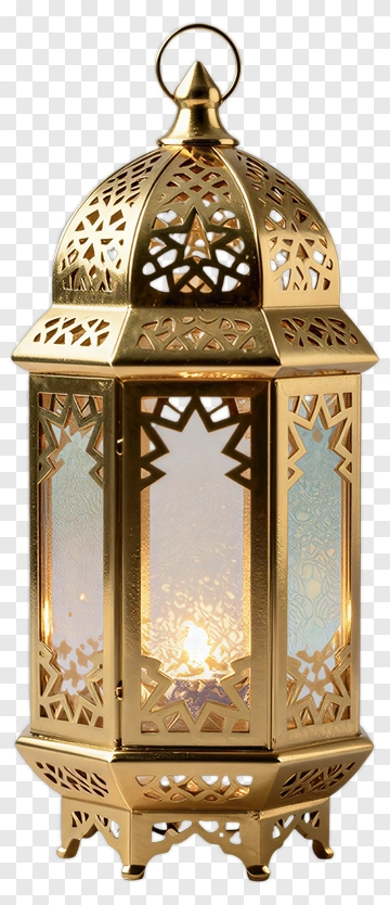 Golden Lantern With Ornate Design PNG