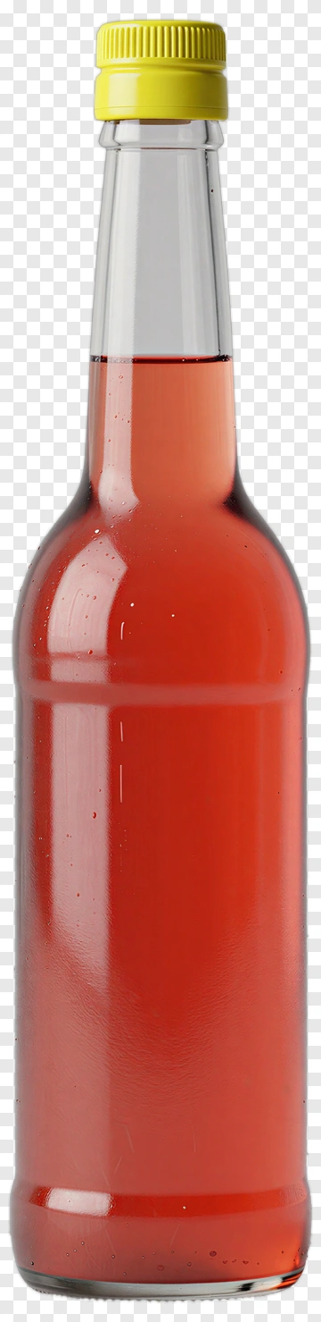 Red Beverage In A Bottle With Yellow Cap PNG
