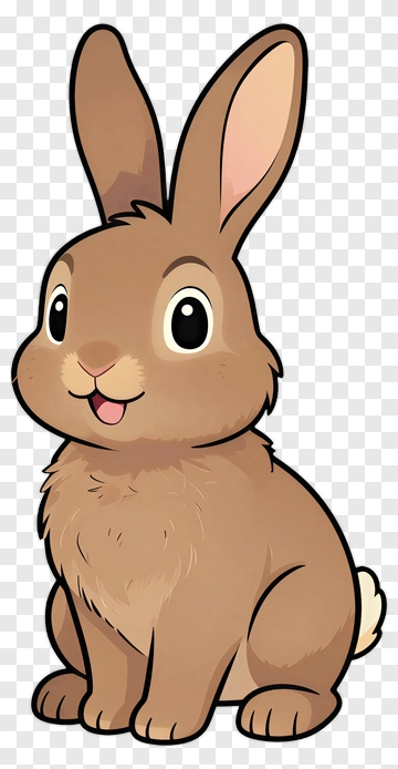 Cartoon Rabbit Sitting PNG