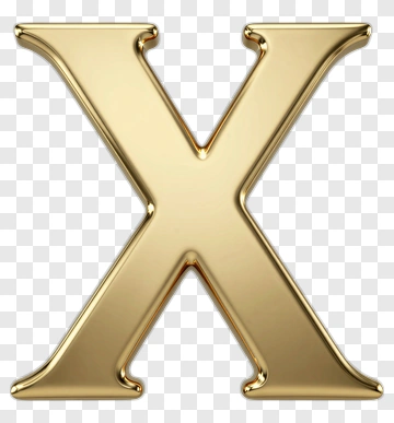 Gold Letter X PNG